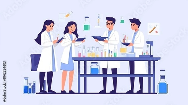 Fototapeta Lab Scientists Working on Research and Development
