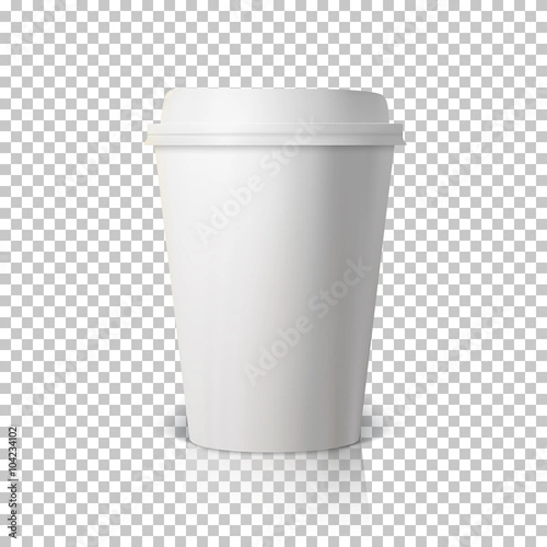 Fototapeta Vector Coffee Cup Isolated on Transparent PS Style Background. P