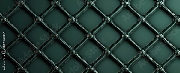 Fototapeta Seamless pattern with dark green geometric design creating a luxurious embossed texture