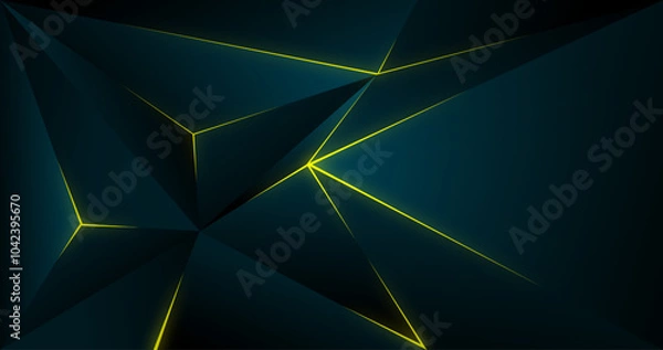 Fototapeta abstract 3d background with glowing triangle