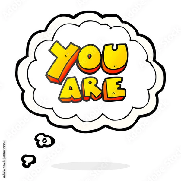 Obraz thought bubble cartoon you are text