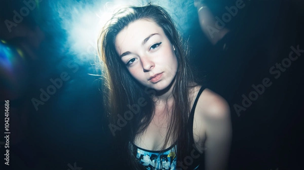Fototapeta A night of underground euphoria with vibrant energy and spirited dancers in an electric atmosphere filled with pulsating beats