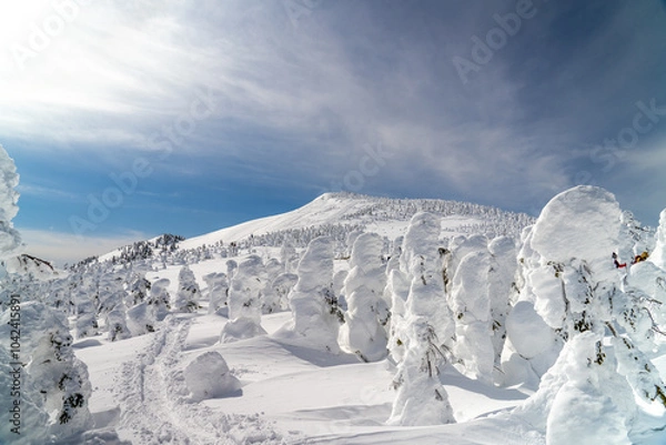 Fototapeta 厳冬期 西吾妻山のスノーモンスター