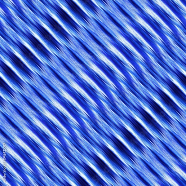 Obraz Thin dip dye stripe effect seamless pattern in blue white melange blur color. Modern masculine futuristic background for all over print.