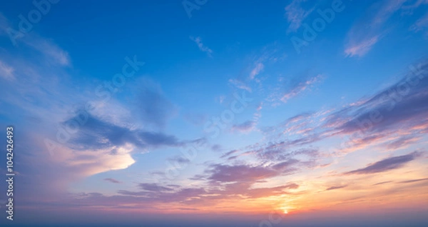 Obraz Beautiful dramatic scenic sunset sky background
