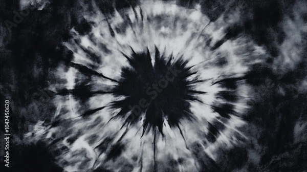 Obraz Abstract black and white tie dye pattern background