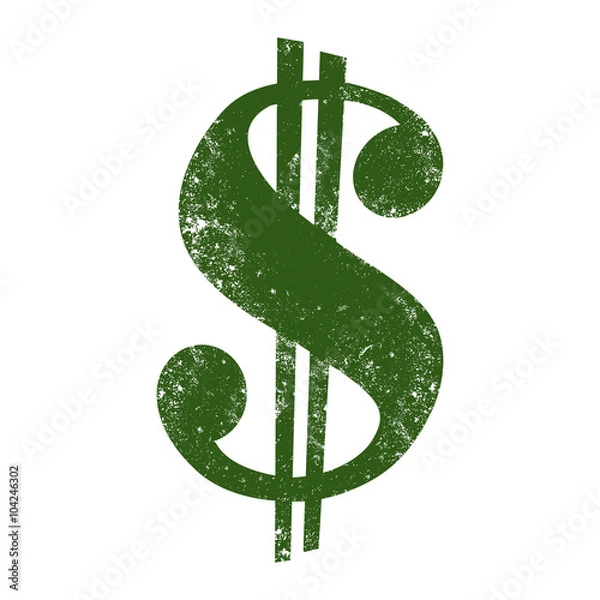 Obraz Dollar sign green vector