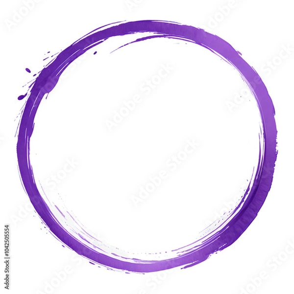 Fototapeta Purple hand drawn colored circles with place for your text isolated on white background