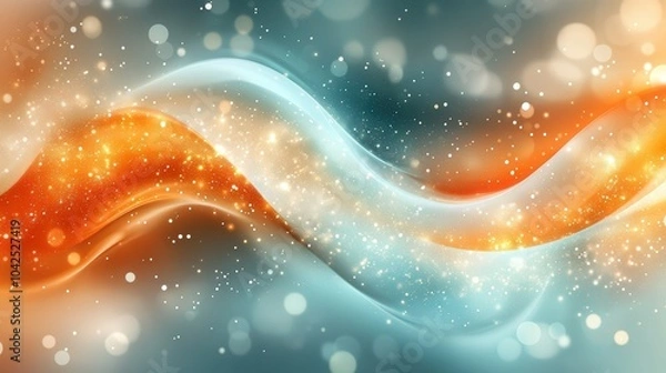 Fototapeta A colorful wave with orange and blue swirls
