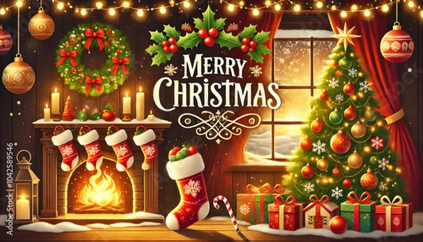 Obraz christmas tree with gifts