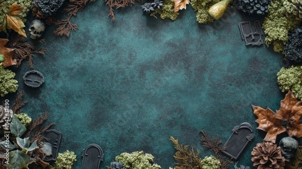 Fototapeta Dark Themed Decorative Frame for Halloween