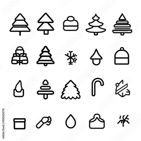 Obraz Christmas holiday vector icon sheet