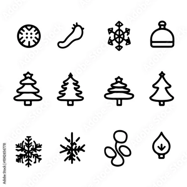 Obraz Christmas holiday vector icon sheet