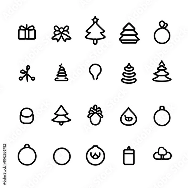 Obraz Christmas holiday vector icon sheet