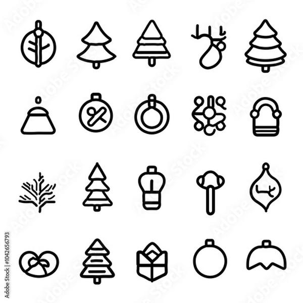 Obraz Christmas holiday vector icon sheet