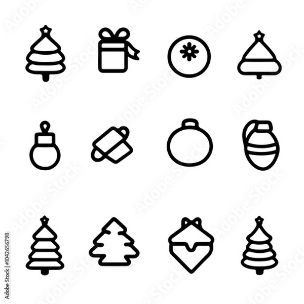 Obraz Christmas holiday vector icon sheet