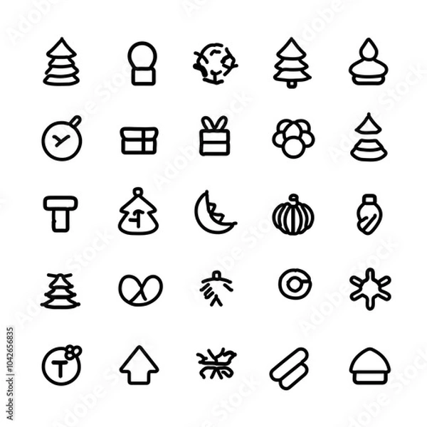 Obraz Christmas holiday vector icon sheet