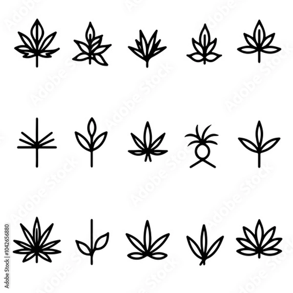 Obraz set of cannabis icons vector