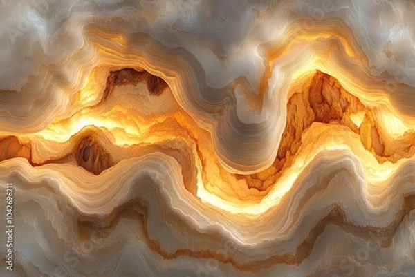 Obraz Abstract background with a warm, glowing orange and white stone texture.