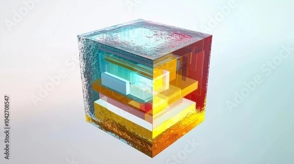 Fototapeta Exploration of Multidimensional Art in Colorful Cube Design