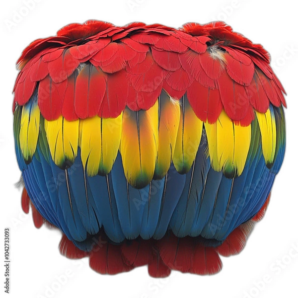 Fototapeta Colorful Feathers of a Macaw Bird in Vibrant Display