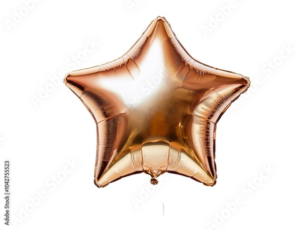 Fototapeta Multicolored and shiny star-shaped party balloon. With white background