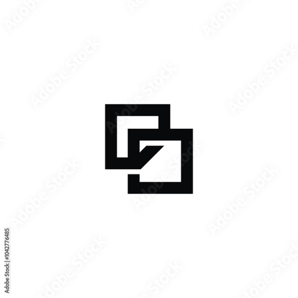 Fototapeta DO monogram logo design letter text name symbol monochrome logotype alphabet character simple logo