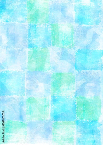 Obraz 青い水彩のタイル