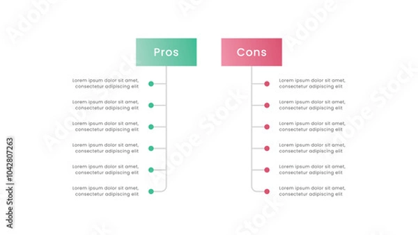 Fototapeta List Comparison Pros and Cons infographic template design