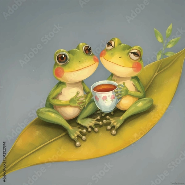 Obraz frog on a leaf