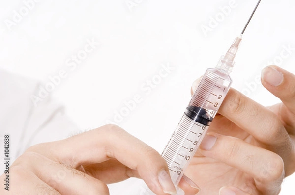 Obraz hands and syringe