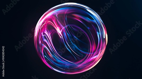 Obraz Colorful abstract bubble with swirling light patterns