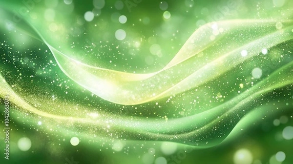 Fototapeta Green abstract background with bokeh. Perfect for nature, eco-friendly, and spring themes.