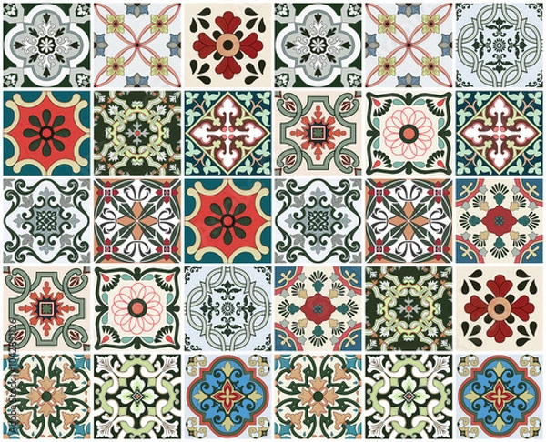 Fototapeta abstract design pattern for wall tile and floor tile , marble tile mosaic , geometric
