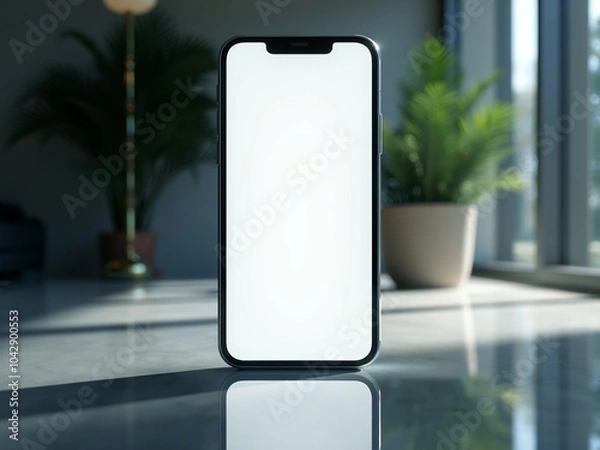 Fototapeta Premium Phone Mockup Template With Empty White Display. 
