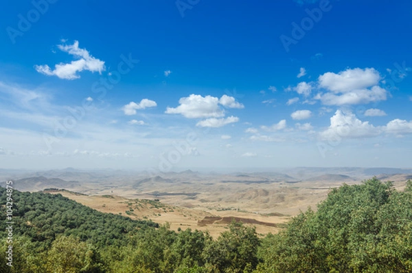 Fototapeta Beautiful view from mountain to valley