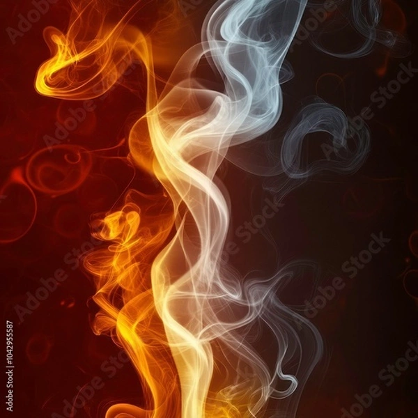 Obraz Abstract fire and smoke background with contrast