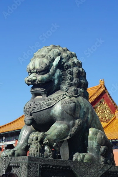Obraz Lion Statue in Forbidden Ctiy