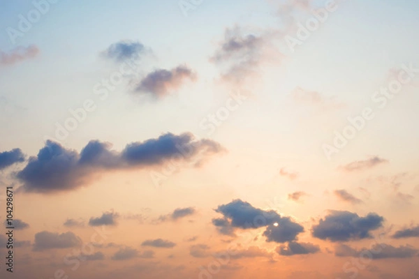 Obraz Sunset sky with clouds and sunlight