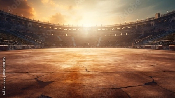 Obraz ゲームや漫画に登場するような廃墟のコロシアム闘技場の背景