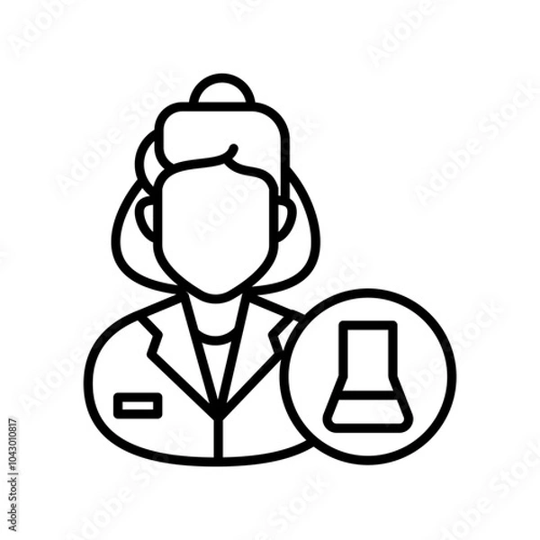 Fototapeta Pathologist Outline Icon, Vector illustration
