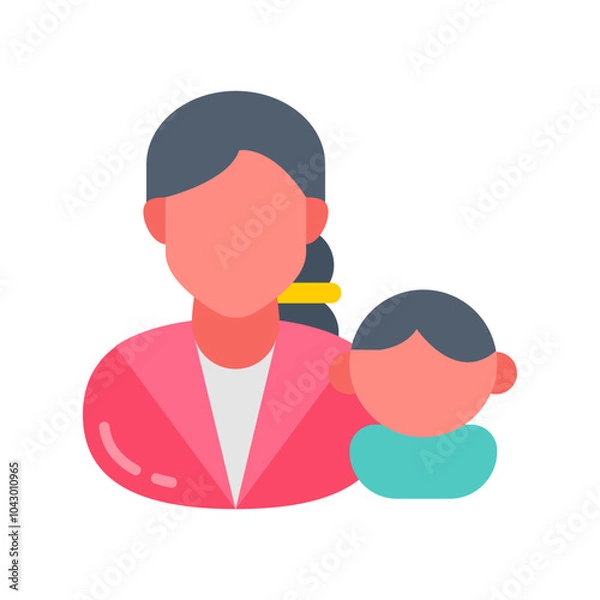 Fototapeta Pediatrician Flat Icons, Vector illustration