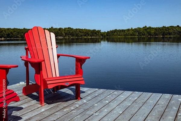 Obraz Adirondack-Stuhl an einem See