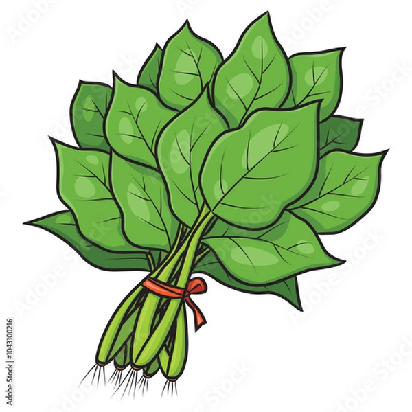 Obraz Spinach vegetable cartoon