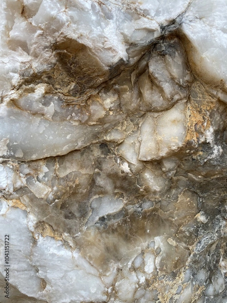 Obraz Natural rock texture. Mountain rough surface. Close-up. Stone wall background with copy space for design. Vertical banner 