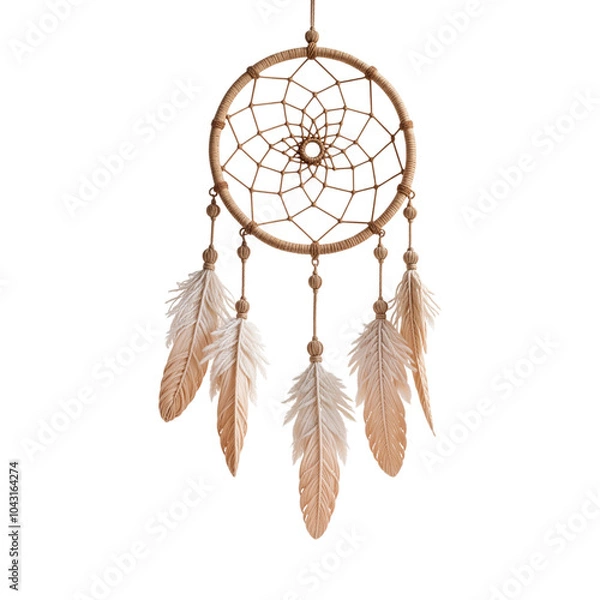 Fototapeta Boho style macrame wall panel on a transparent background. Boho interior