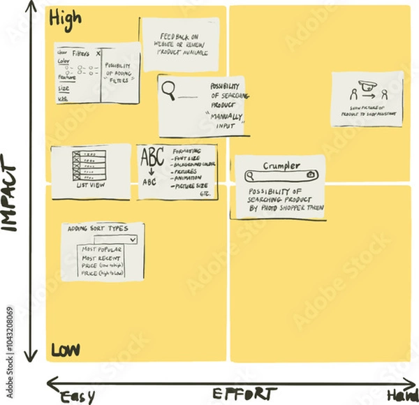 Obraz Impact-effort matrix illustration 