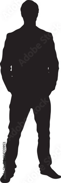 Obraz Man Figure Silhouette. Vector Illustration