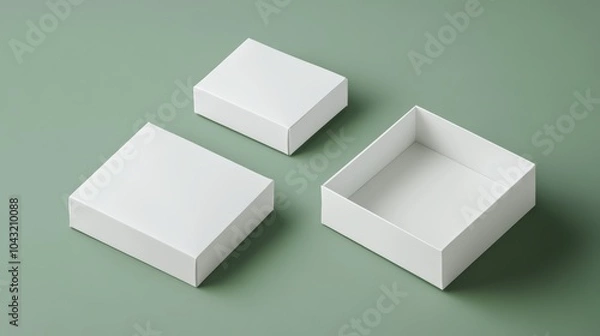 Obraz White Paper Box Mockup on Minimalistic Background