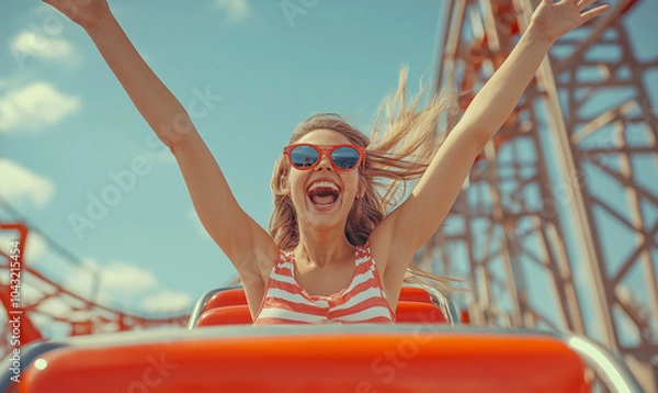 Obraz Dziewczyna na rollercoasterze